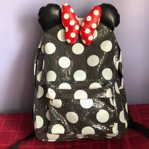 Minnie mouse glitter backpack
